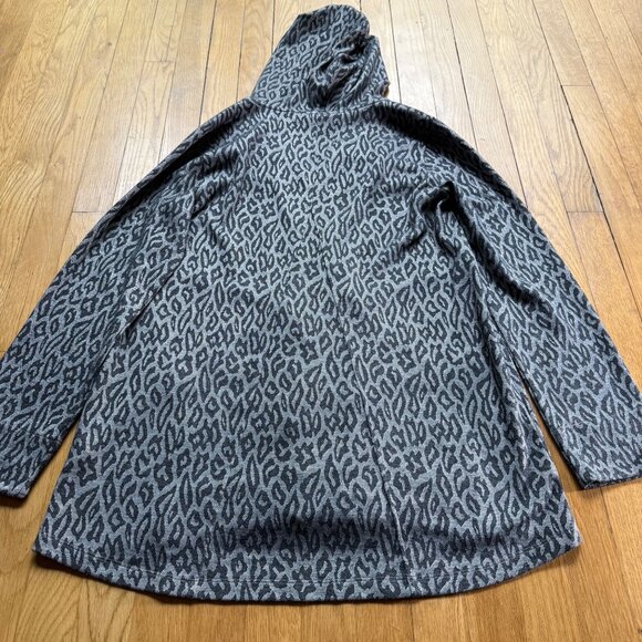 Soft Surroundings Size S Womens Gray Lyra Leopard Print Full Zip Hoodie - Picture 14 of 16